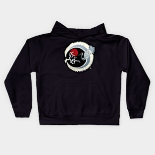 Dawn of the Rising Sun White Crane Kids Hoodie